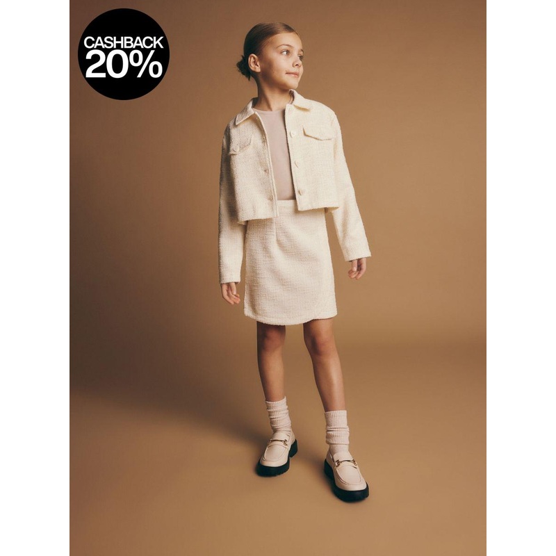 Reserved Girl’s Off White Tweed Skirt |Reserved In Lebanon