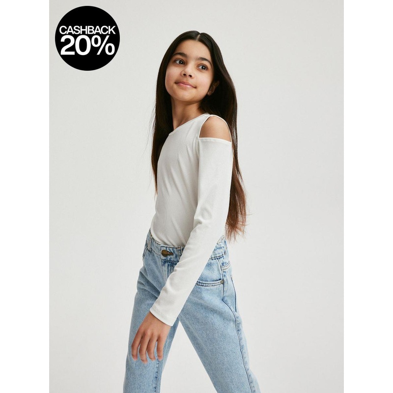 Reserved Girl’s White Off-Shoulder With Glitter Blouse | Reserved In Lebanon