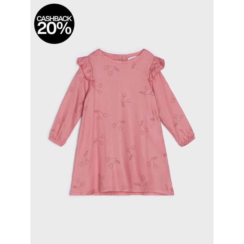 Sinsay Baby Girl’s dusty Rose Ruffle Long Sleeve Dress  |Sinsay In Lebanon