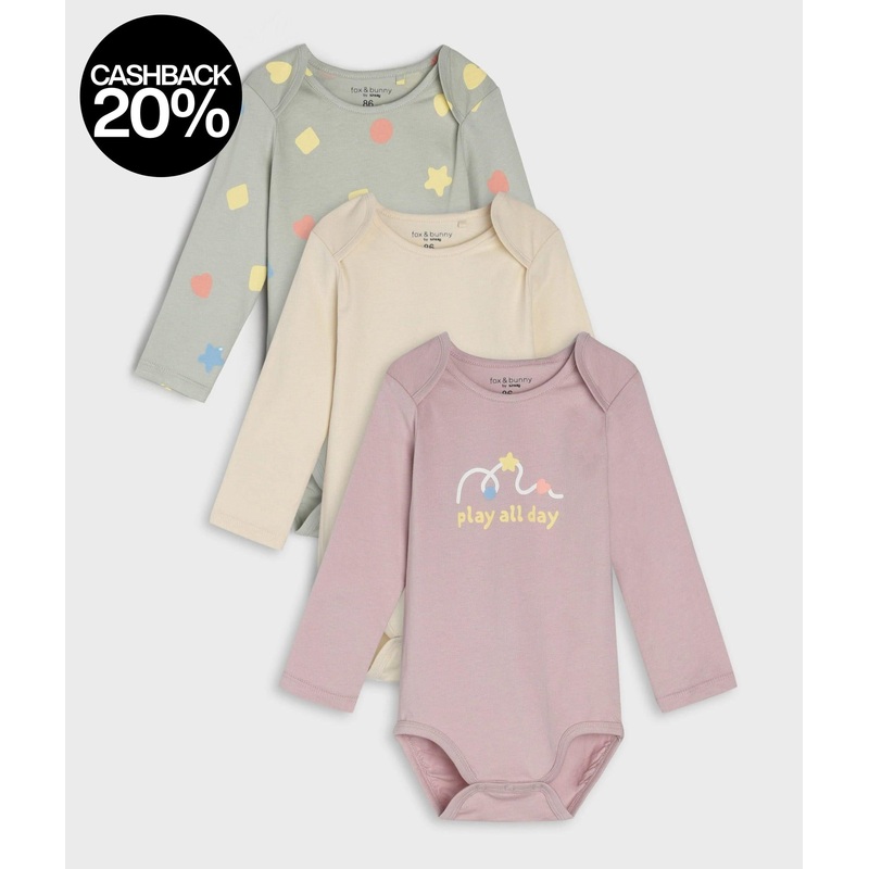 Sinsay Baby Girl’s Multicolor Long Sleeve Bodysuit Set Of 3 |Sinsay In Lebanon