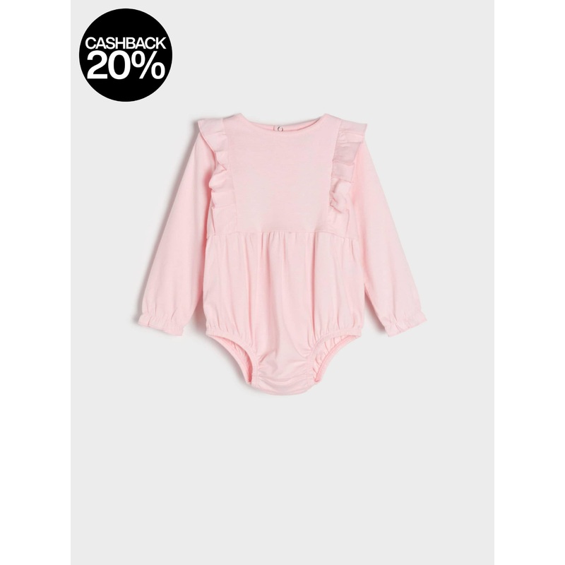 Sinsay Baby Girl’s Pink Ruffle Long Sleeve Bodysuit  |Sinsay In Lebanon