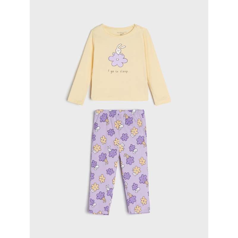Sinsay Fox & Bunny Baby Girl’s Light Yellow & Purple Pajama Set With Print | Sinsay In Lebanon