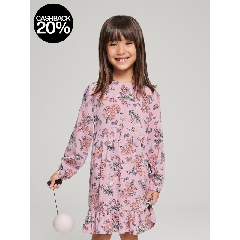 Sinsay Girl’s Violet Long Sleeve Floral Dress | Sinsay In Lebanon