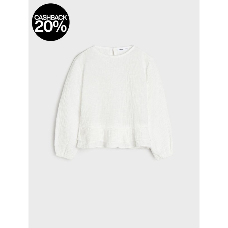 Sinsay Girl’s White Long Sleeve Ruffle Blouse |Sinsay In Lebanon