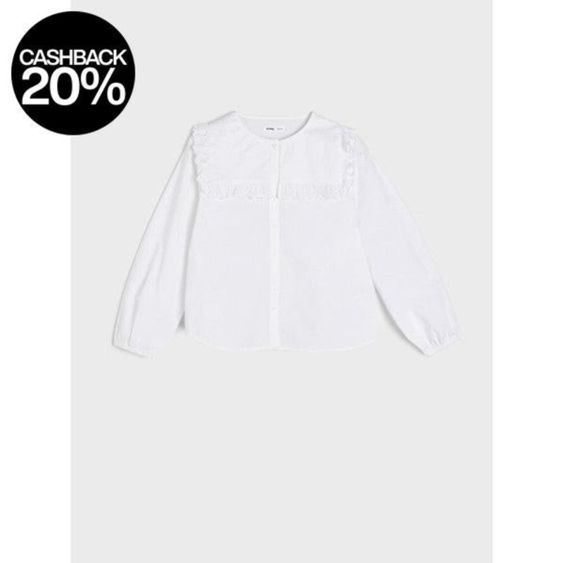 Sinsay Girl’s White Long-Sleeve Shirt | Sinsay In Lebanon