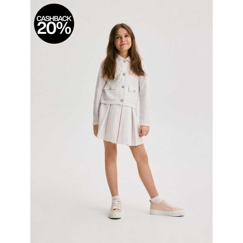 Sinsay Girl’s White & Purple Stripped Skirt | Sinsay In Lebanon