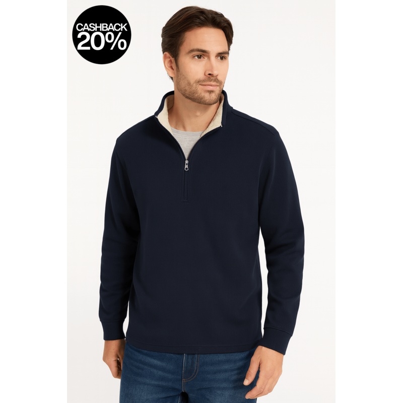 BC Clothing Men’s Fleece Lined Pullover Waffle Knit Jacket | BC Clothing in Lebanon
