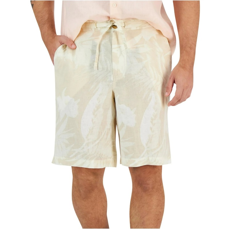 Club Room Men’s Khaki Floral Linen Short’s ABF3799