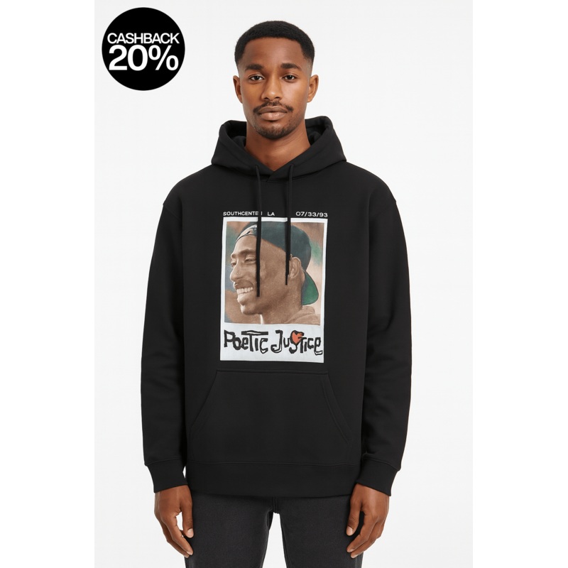 Forever 21 Men’s Black Image Printed Kangaroo Pocket Hoodie | Forever 21 In Lebanon