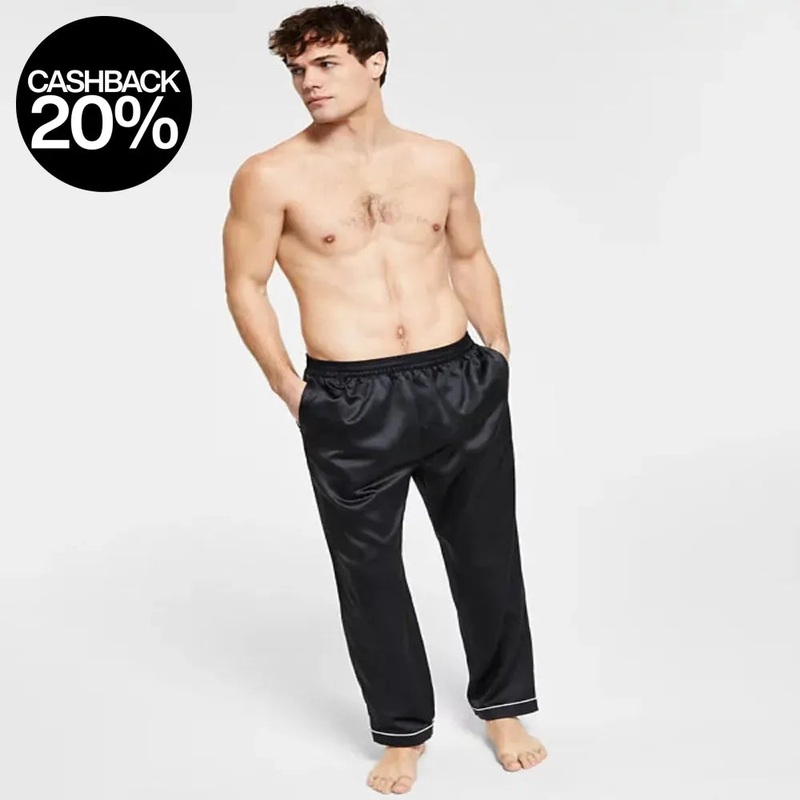 I.N.C Internacional Concepts black Piped Satin Pajama Pants |I.N.C Internacional Concepts In Lebanon
