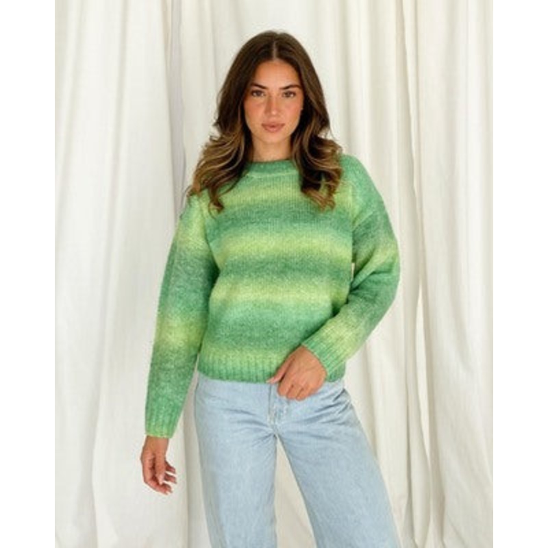 LeGer Women’s Green Stripes Knitted Blouse | LeGer in Lebanon