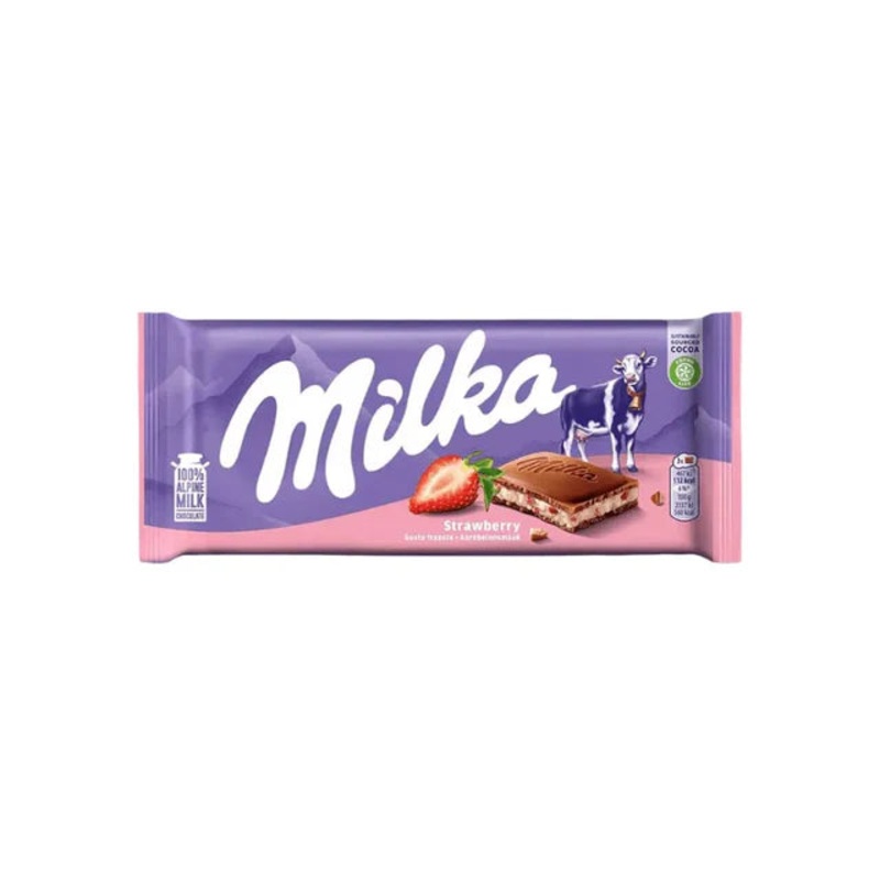 Milka Strawberry Chocolate Bar 90GR | Milka In Lebanon