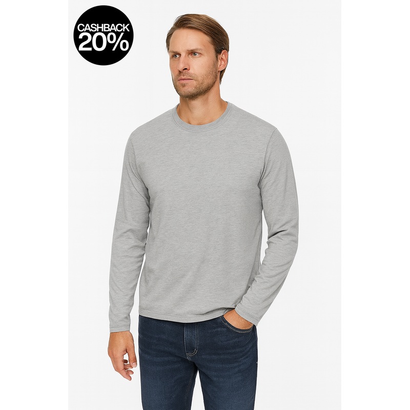 Perry Ellis Men’s Gray Portfolio Jersey Crew Neck Long Sleeve Sweatshirt |Perry Ellis In Lebanon