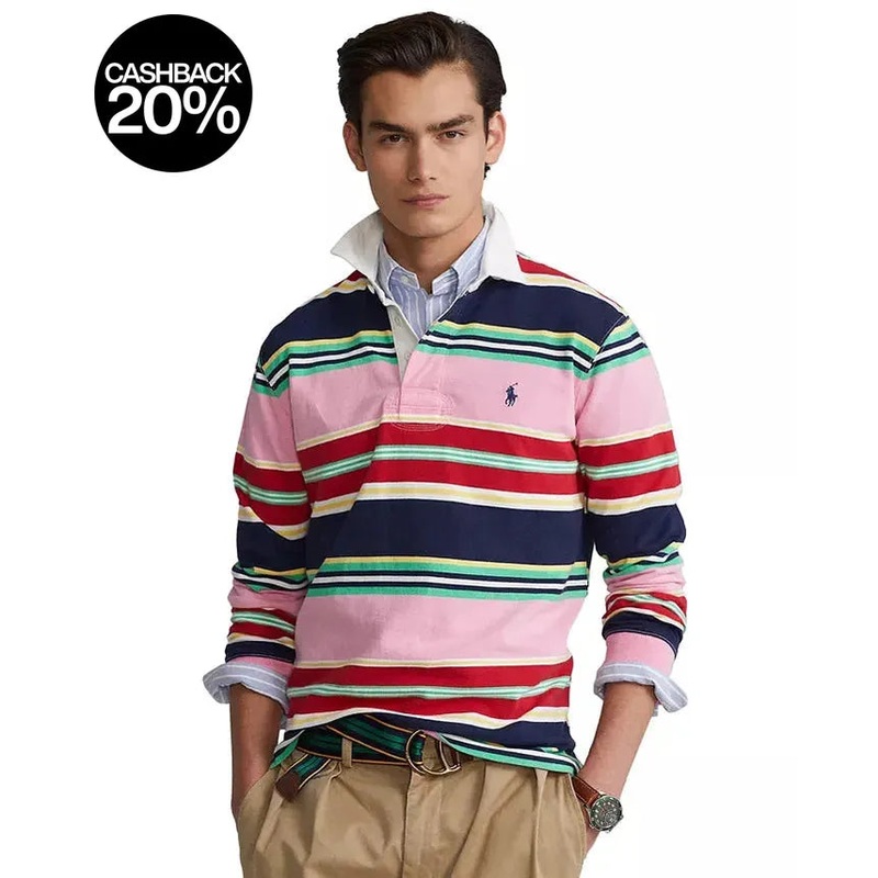 Polo Ralph Lauren Men’s Multicolor Classic-Fit Striped Jersey Rugby Sweatshirt |Polo Ralph Lauren In Lebanon