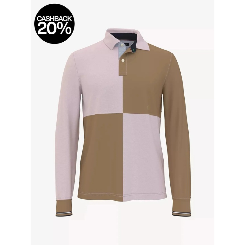 Tommy Hilfiger Men’s Multicolor Casual Fit Colorblock Long-Sleeve Polo Sweatshirt |Tommy Hilfiger In Lebanon