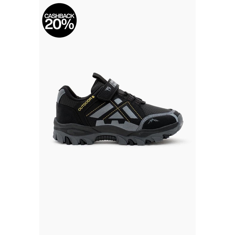 Tonny Black Kids Black Smoke Water Repellent Fabric Velcro Sneakers |Tonny Black In Lebanon