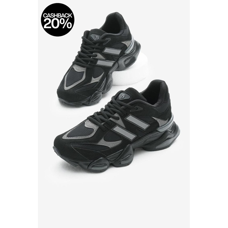 Tonny Black Unisex Black Anorak Patterned High Sole Sneakers | Tonny Black In Lebanon