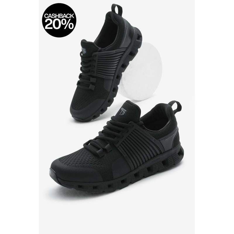 Tonny Black Unisex Black Striped Breathable Sneakers | Tonny Black In Lebanon