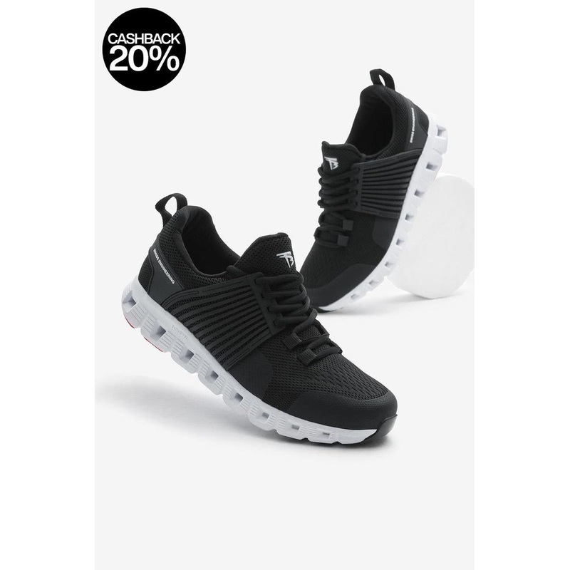 Tonny Black Unisex Black & White Striped Breathable Sneakers | Tonny Black In Lebanon