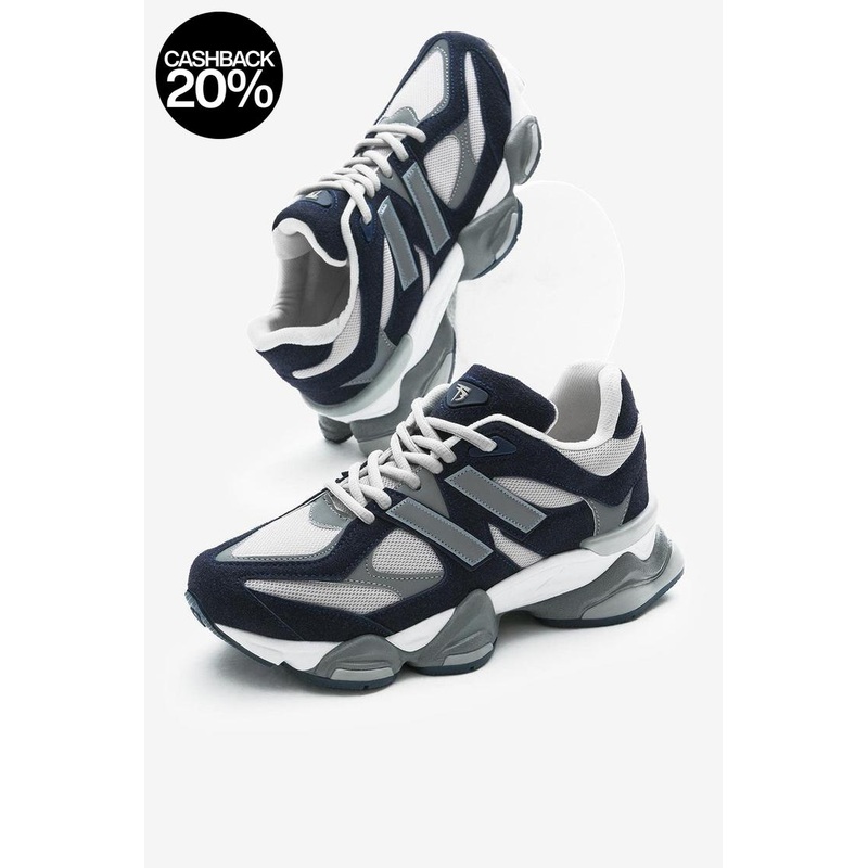 Tonny Black Unisex Navy Blue Anorak Patterned High Sole Sneakers | Tonny Black In Lebanon