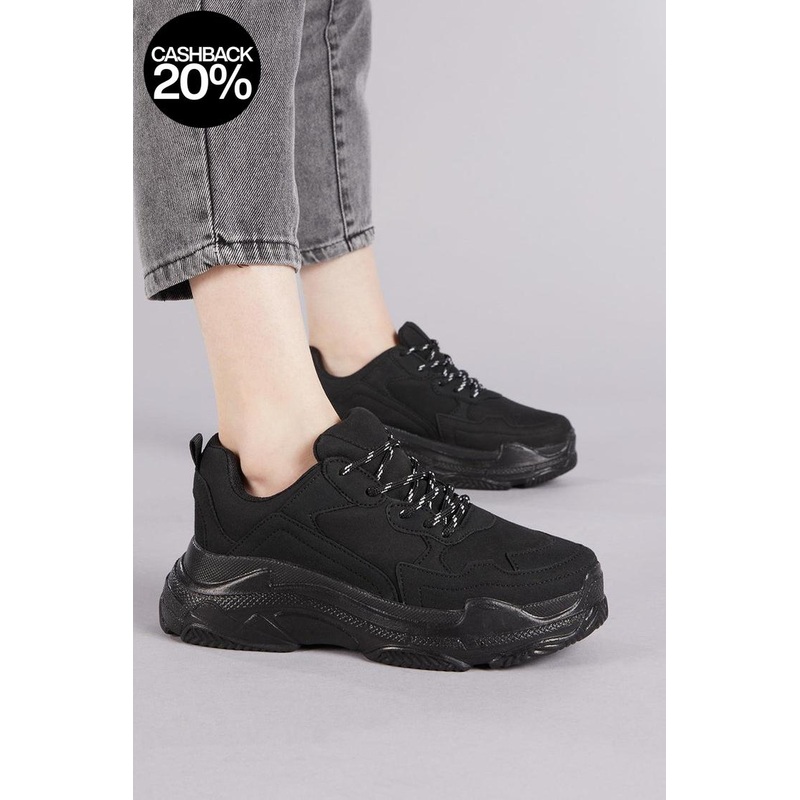 Tonny Black Women’s Black Suede High Sole Sneakers | Tonny Black In Lebanon