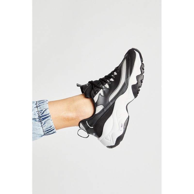 Tonny Black Women’s Black & White High Sole Sneakers | Tonny Black In Lebanon