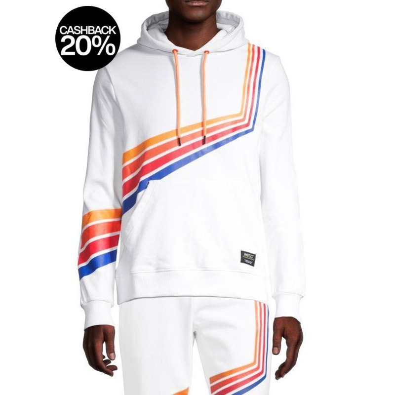 Wesc Men’s White Striped Hoodie |Wesc In Lebanon