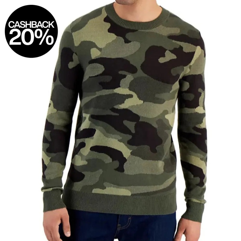Alfani Men’s Camo-Print Crewneck Sweater |Alfani In Printed