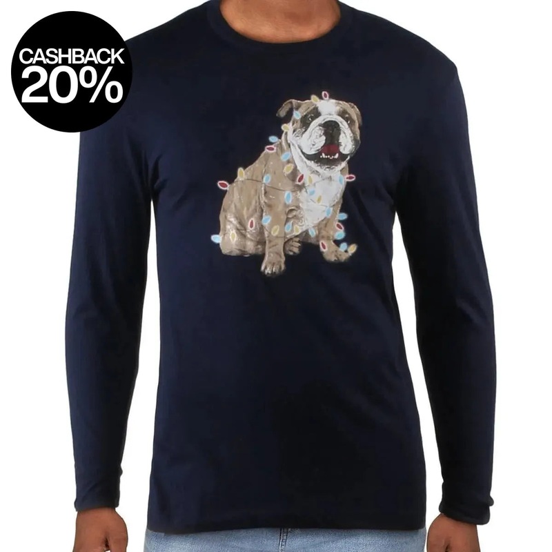 Club Room Men’s Navy Blue Bulldog Holiday Lights Graphic Sweatshirt |Club Room In Lebanon