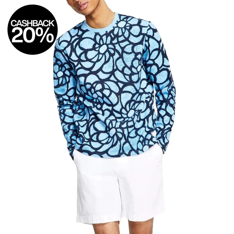 I.N.C. International Concepts Men’s Blue/Black Damien Zip-Trim Crewneck Sweater |I.N.C. International Concepts In Lebanon