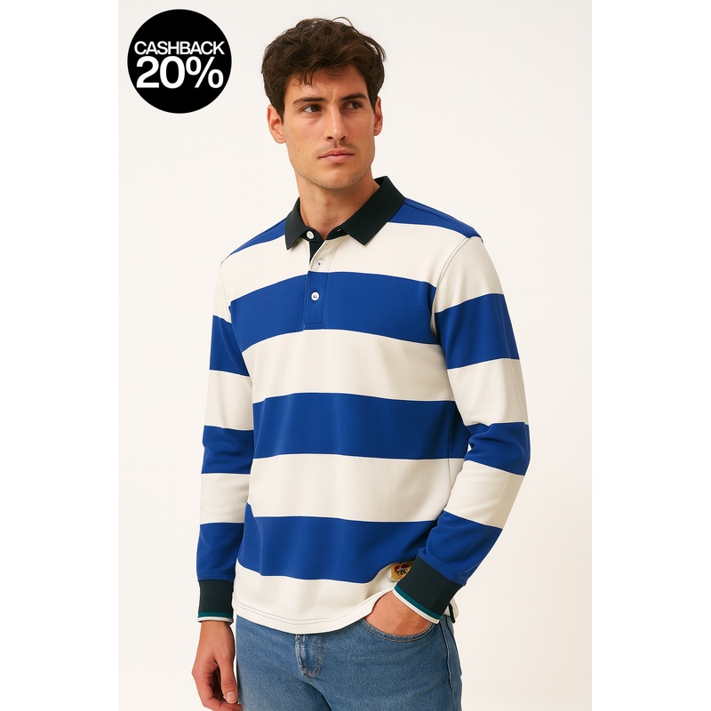 MO Casual Men’s White & Blue Sweatshirt |MO Casual In Lebanon