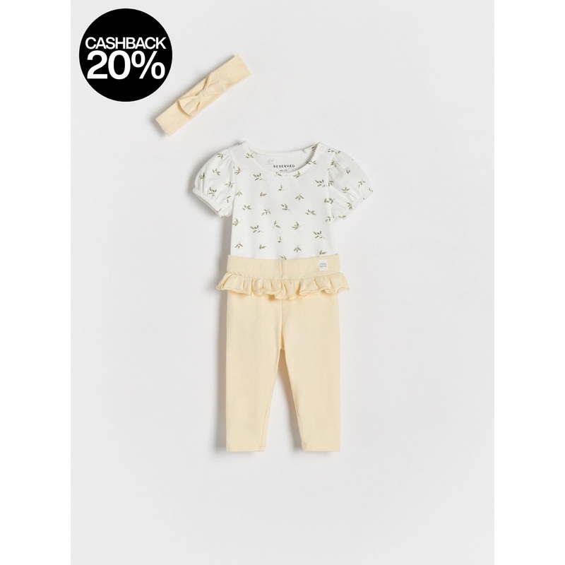 Reserved Baby Girl’s Yellow Cotton Set With Bandage | Reserved In Lebanon