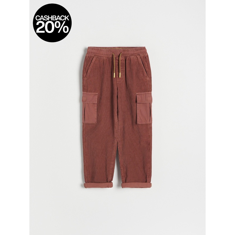 Reserved Boy’s Light Maroon Corduroy Corduroy Cargo Trousers | Reserved In Lebanon