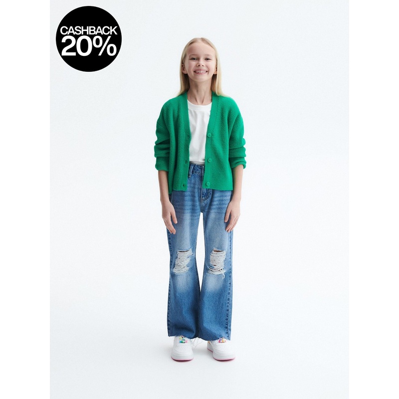 Reserved Girl’s Blue Flare Distressing Jeans | Reserved In Lebanon