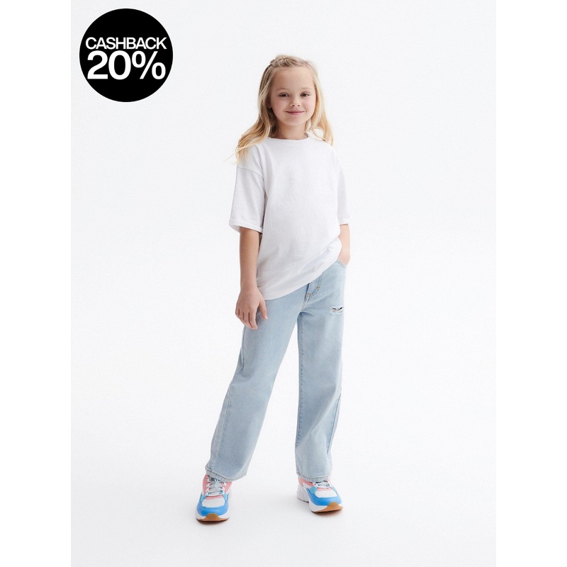 Reserved Girl’s Light Blue Ripped Straight Jeans | Reserved In Lebanon