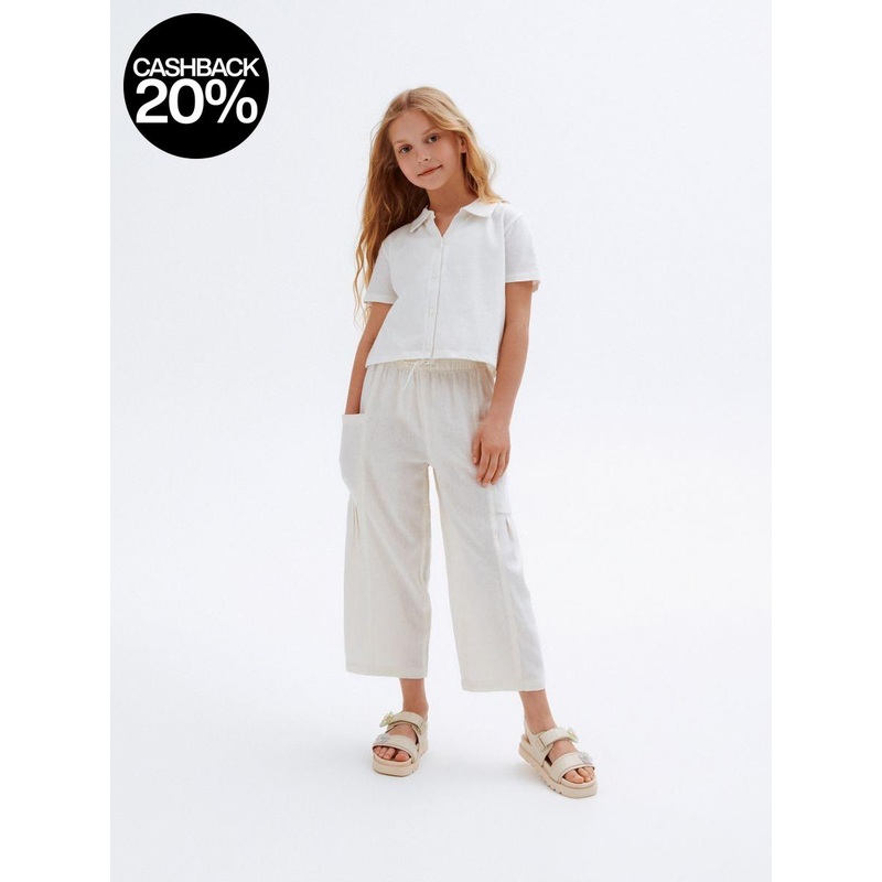 Reserved Girl’s White Buttoned Short Sleeve T-Shirt With Tank Top |  Reserved In Lebanon