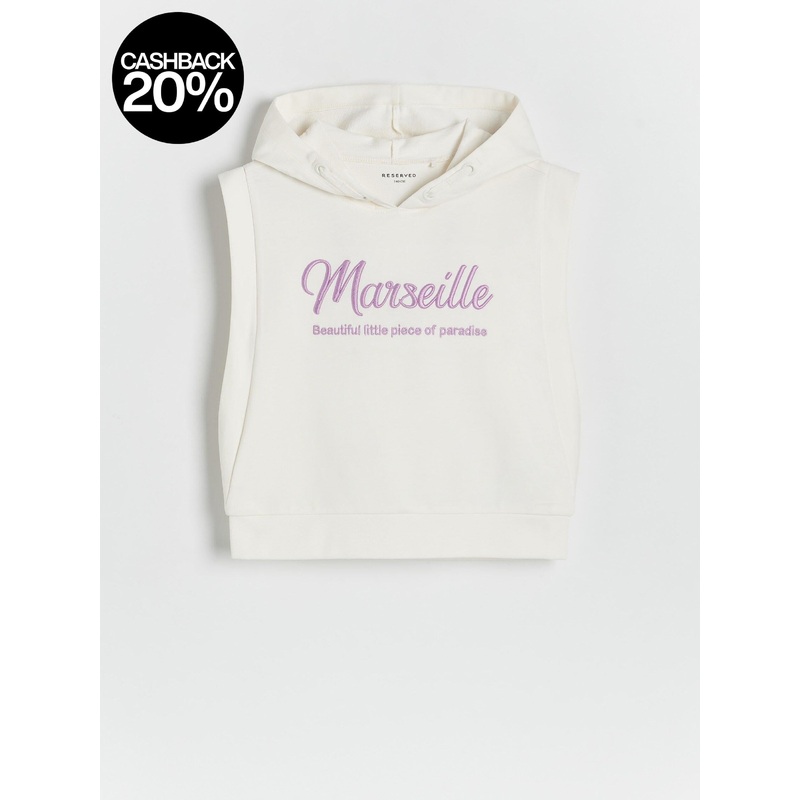 Reserved Girl’s White Hooded jersey Blouse | Reserved In Lebanon