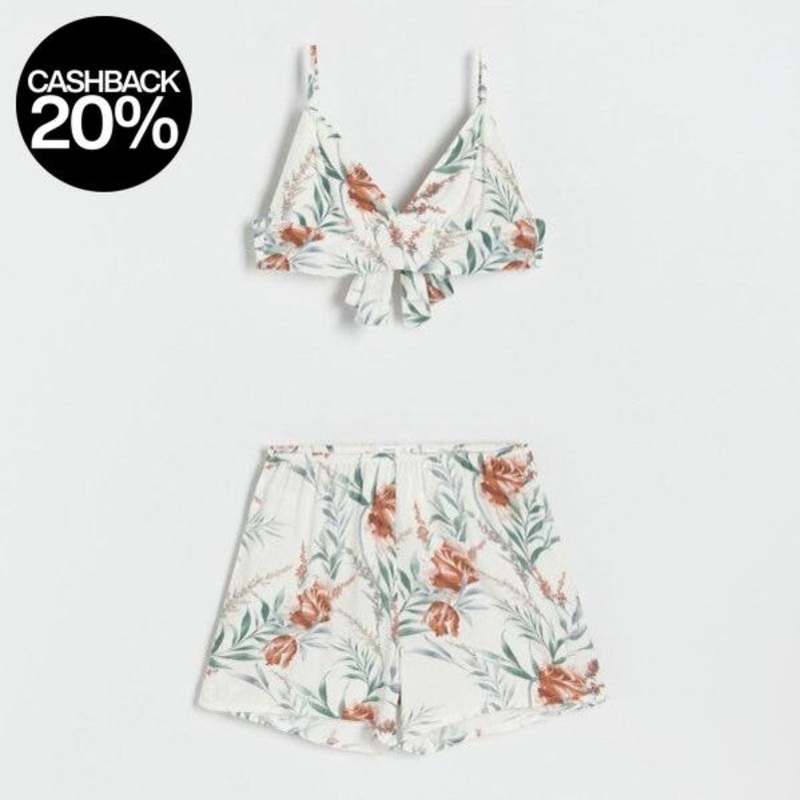Reserved Women’s White Floral Top & Short Set | Reserved In Lebanon