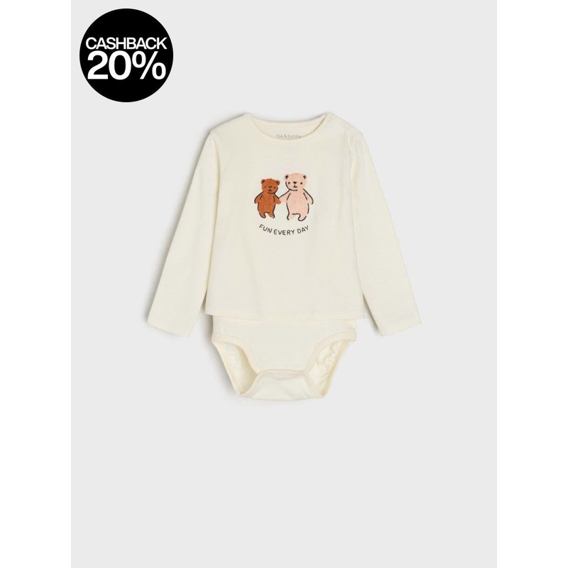 Sinsay Baby Boy’s Off-White Long-Sleeve Bodysuit | Sinsay In Lebanon