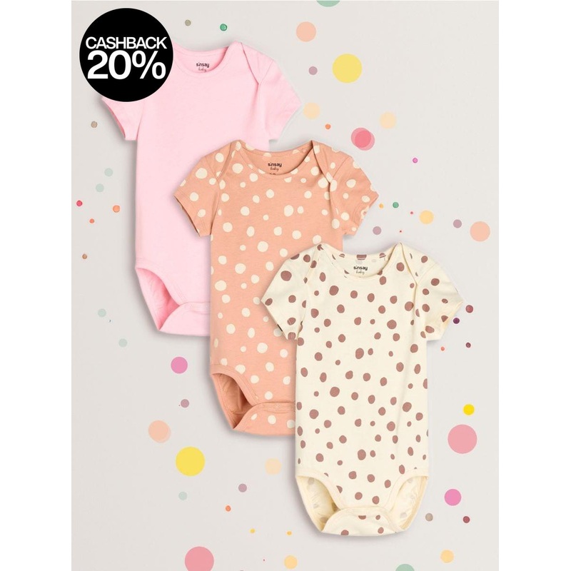 Sinsay Baby Multi-Color Body Suit  Pack Of 3| Sinsay In Lebanon