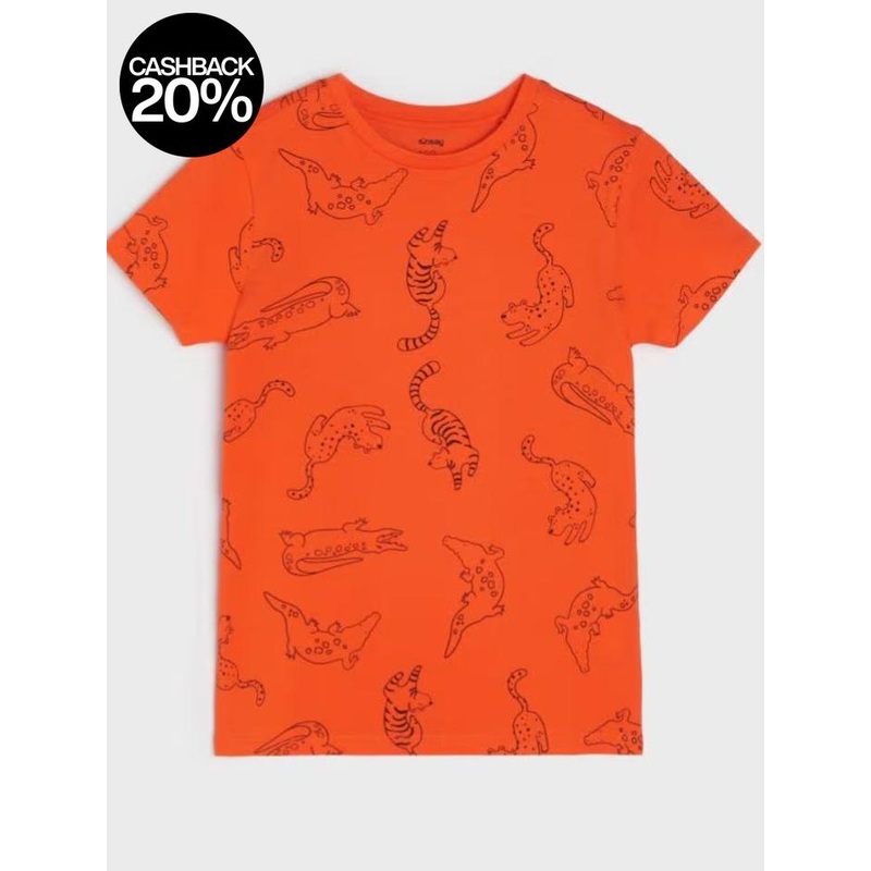 Sinsay Boy’s Orange Animal Printed T-Shirt  | Sinsay In Lebanon