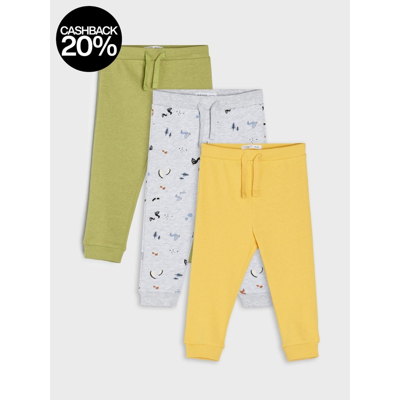 Sinsay Fox & Bunny Baby Boy’s Multicolor Jogger Sweatpants 3 Pack | Sinsay In Lebanon