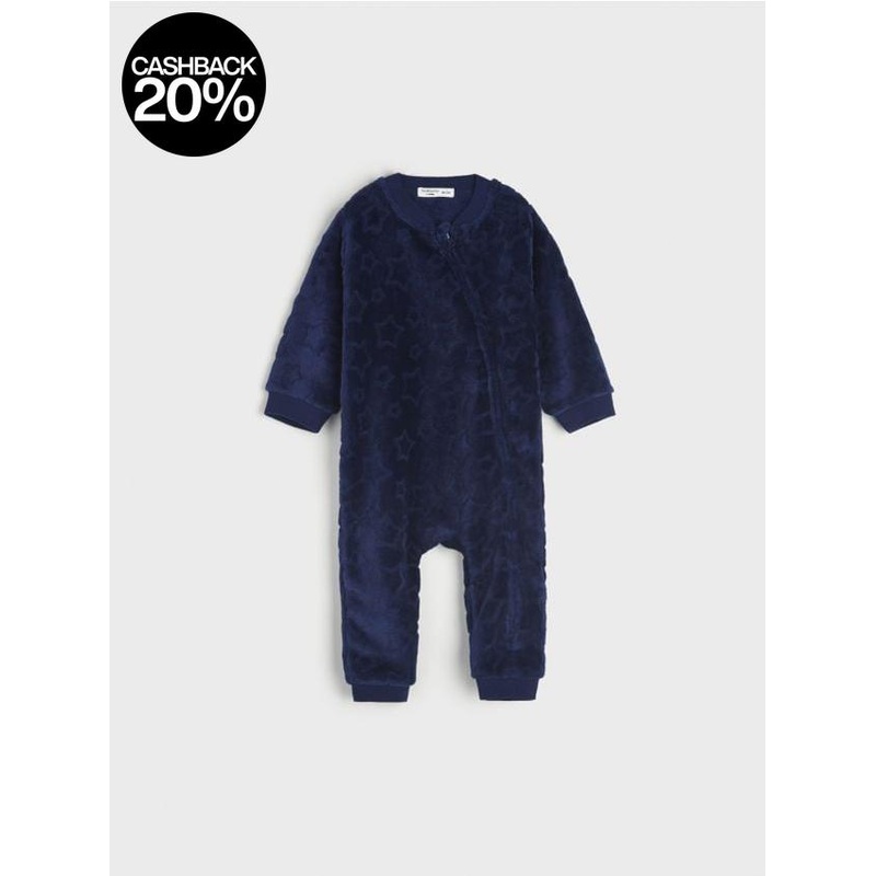 Sinsay Fox & Bunny Baby Boy’s Navy Blue Fleece Rompers  | Sinsay In Lebanon
