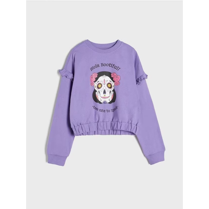 Sinsay Girl’s Purple Sweatshirt With A Print | Sinsay In Lebanon