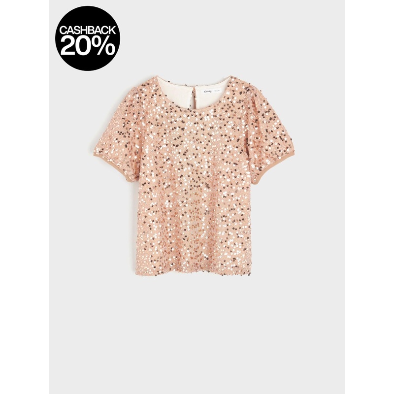 Sinsay Girl’s Rose Gold Short-Sleeve T-Shirt | Sinsay In Lebanon