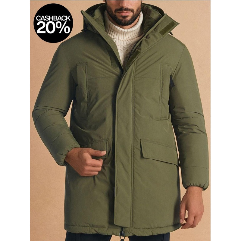 Sinsay Men’s Olive Green Puffer Hooded Jacket |Sinsay In Lebanon