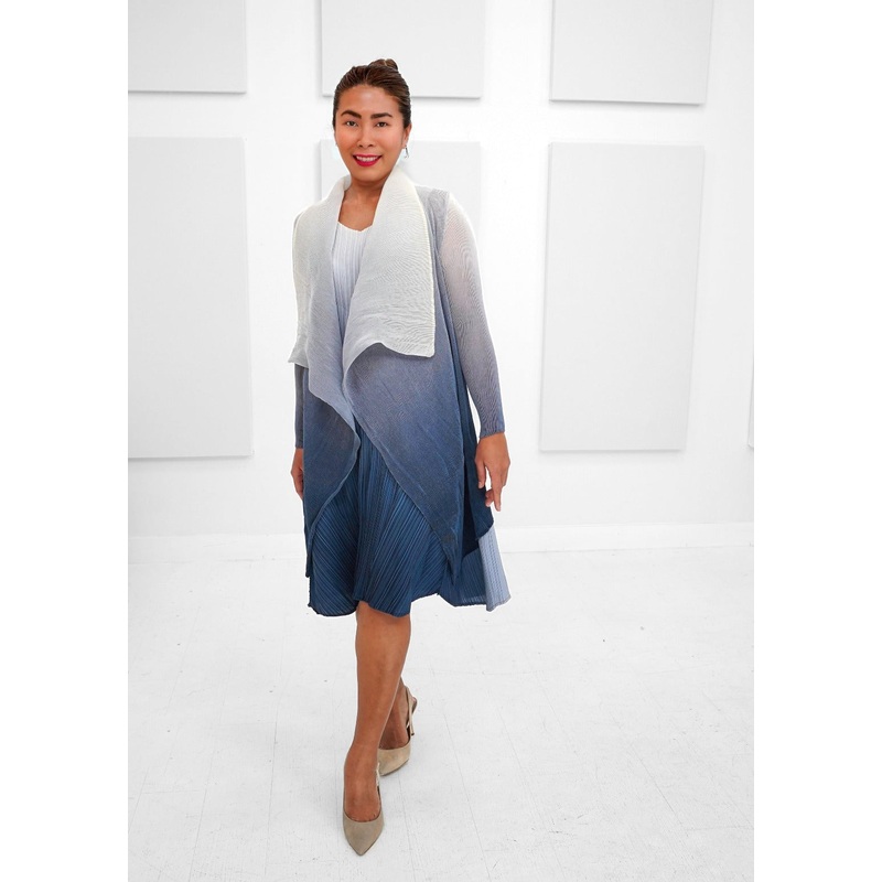 Alquema – Short Collare Coat|MARSHMELLOW TO INDIGO|BLACK|ONE SIZE