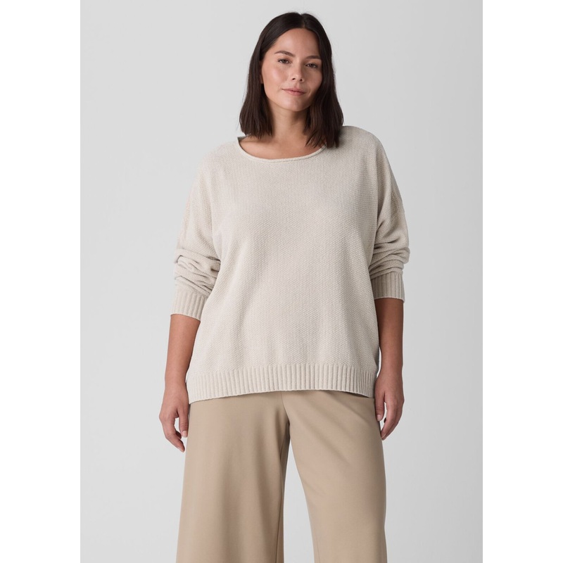 Eileen Fisher – Organic Cotton Chenille Jewel Neck Top