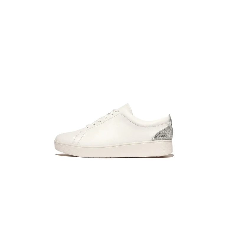 FitFlop – Rally Crystal-Backtab Leather Sneakers