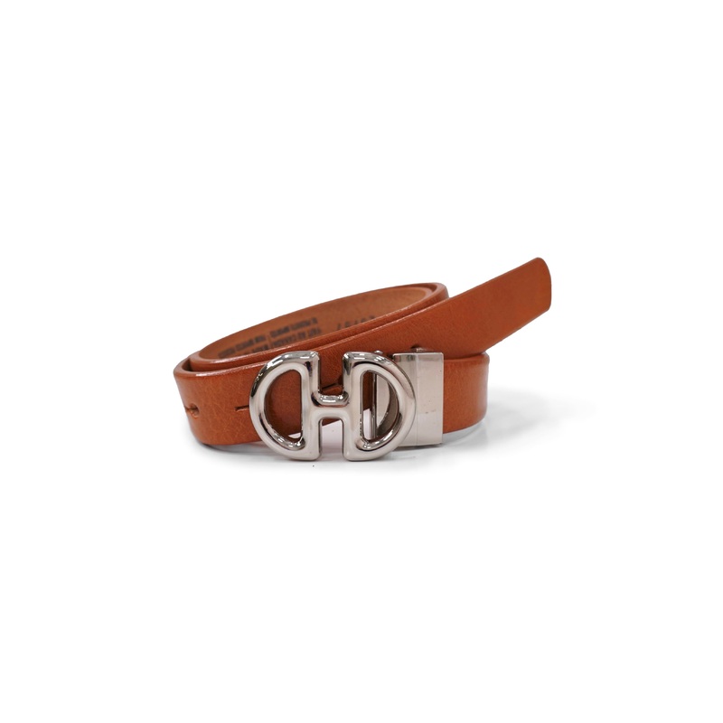 Landes – Stud Buckle Slim Leather Belt